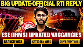 ESE IRMS Updated Vaccancies  Official RTI Reply  Complete Details [upl. by Remo]