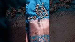 Simple leaf loading design aariembroidery aarionlineclass aaribeadwork minnale [upl. by Ynor]