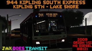 ROBLOX TTC Queensway  944 Kipling South Express  8121 [upl. by Aisatsan635]