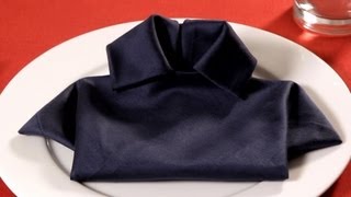 How to Fold a Napkin into a TShirt  Napkin Folding [upl. by Ruthven]