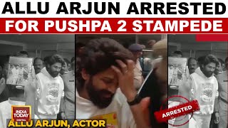 Allu Arjun Arrested By Hyderabad Police Over Fatal Stampede On 4 December  India Today News [upl. by Ahseihs871]