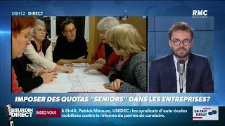 Fautil imposer des quotas d’embauche de seniors dans les entreprises Ça fait débat sur RMC [upl. by Rutra]