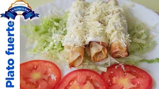 Como hacer tacos DORADOS DE POLLO 🐣 estilo Rosy  Recetas de POLLO [upl. by Arotal789]