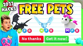 TOP 5 HACKS TO GET FREE PETS in 2023 Adopt Me Prezley [upl. by Secnirp945]