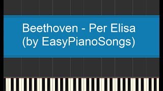 Per Elisa  Versione classica per piano  Synthesia incl download MIDI and TAB [upl. by Ryann178]