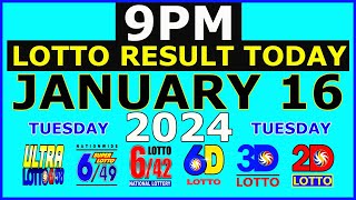 9pm Lotto Result Today January 16 2024 Tuesday [upl. by Nylatsirk]