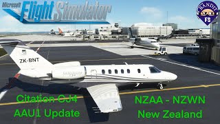 MSFS  Citation CJ4  AAU1 Update  VNAV Departure  RNAV RNP Approach  NZAA  NZWN  New Zealand [upl. by Trabue]