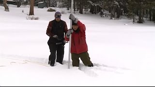 Raw Video First Sierra Snowpack Measurement Of 2017 [upl. by Leoline362]