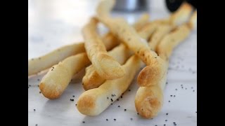 Italian Grissini  Thin and Crispy Breadsticks Recipe by Cooking with Manuela [upl. by Ellened]