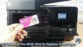 HP Officejet Pro 8610 How to ChangeReplace Ink Cartridges [upl. by Sigfrid]