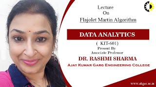 FLAJOLET MARTIN ALGORITHMS  DATA ANALYTICS  LECTURE 02 BY DR RASHMI SHARMA  AKGEC [upl. by Warford]