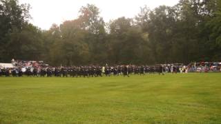 The Massed Pipe and Drum Band at the 2013 Ligonier Highland Games [upl. by Rehpotisrhc]