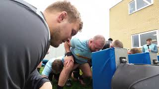 The Harlequins training with the Silver Fern Scrum Machine [upl. by Asilem]