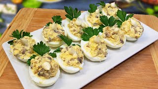 Банальная но давно Забытая очень лёгкая и вкусная закуска Фаршированные Яйца на Праздничный стол [upl. by Letnuahc]