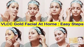 Festival Special Easy To Do Facial At Home  VLCC Gold Facial Kit AlwaysPrettyUseful [upl. by Obed]