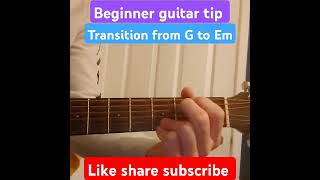 Beginner friendly G to Em transition shorts fypshorts guitar reels trending like music new [upl. by Teiv977]