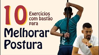 10 exercícios com bastão  para melhorar a postura  Dr Rodrigo Lopes Fisioterapeuta [upl. by Aikim]