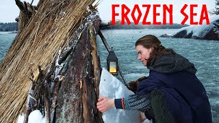 Surviving in a Shelter by the FROZEN SEA 3 Day Winter Camping 1 Hour Movie [upl. by Dukie]