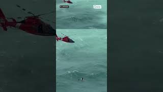 US Coast Guard saves man clinging onto cooler trapped 30 miles off coast after Hurricane Milton [upl. by Lesirg93]