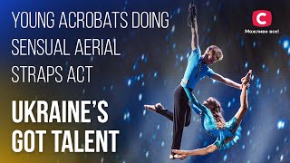 💕Fearless young acrobats doing sensual aerial straps act – Ukraines Got Talent [upl. by Wehttan655]