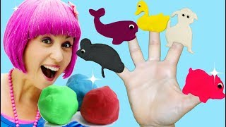 Daddy Finger Family Song  Five Finger Play Doh Animal Family  Rhymes For Children  Debbie Doo [upl. by Vanessa420]