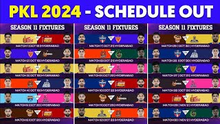 Pro Kabaddi 2024 Schedule Announced  PKL Season 11 Schedule amp Updates  pkl 11 fixtures [upl. by Leugim]