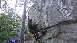 Fontainebleau  Roche aux Sabots  Sale Galoche assis 6C7A [upl. by Airlia]