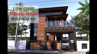 Low Cost Budget 3 Bedroom TwoStorey House Design  80SQM Lot Area [upl. by Alyehs]