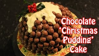 Chocolate Christmas Pudding Cake Day Six  12 Bakes of Christmas [upl. by Lagiba119]