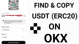 How To Find amp Copy Your USDT ERC20 Wallet Address On OKX  Find OKX USDT Address [upl. by Harlene459]