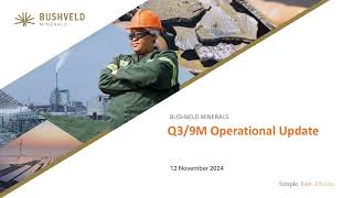 BUSHVELD MINERALS LIMITED  Q3 Operational Update [upl. by Annauqahs951]