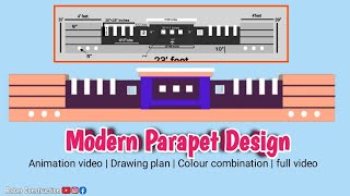 Morden Parapet Wall Design  3D parapet wall design  video n 651 [upl. by Cavallaro199]