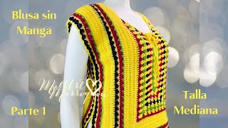 Blusa Multicolor Crochet Talla Mediana 1de 3 cc [upl. by Yemiaj]