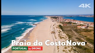 Praia da Costa Nova Aveiro Portugal  drone footage 4K [upl. by Jeffry]