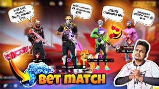 💎2000 DIAMONDS GIFT தரேன்BET MATCHvrsgamerffbetmatchfreediamond1v3 [upl. by Aicilic572]