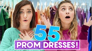 We Tried On 55 PROM DRESSES [upl. by Piegari640]