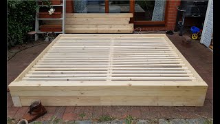 DIY how to build a bed  Bett selber bauen [upl. by Yecam515]