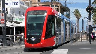 Trams and buses in Glenelg  Adelaide Metro [upl. by Assirt561]