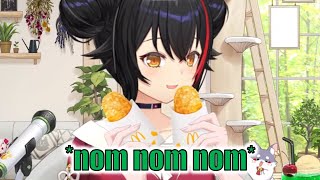 15 Jul 2024  Mio looks adorable holding McDonalds Hash Potatoes [upl. by Chamberlain]