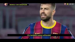 Tenso momento entre Piqué y Griezmann  Barcelona PSG [upl. by Annuahs260]