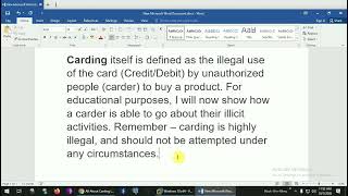 What Is Carding Part 1 [upl. by Azriel619]