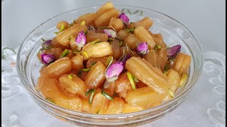 Sweets Bamia Recipe شیرنیی بامیه خوشمزه [upl. by Craven]