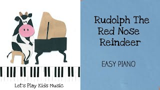 Rudolph The RedNosed Reindeer  Easy Piano [upl. by Tingley]