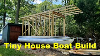 Tiny House Boat Build Pt 2 [upl. by Aneeroc]