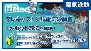 【よく解る実験プロトコール】プレキャストゲルの電気泳動槽へのセット方法 [upl. by Silas]