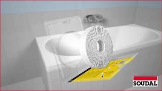 Sealing a bath tub with Soudal Sealing Strip [upl. by Shuma]