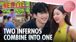 The 2 Infernos merge and all 11 singles finally unite  Singles Inferno 3 Ep 4  Netflix ENG [upl. by Akinas]