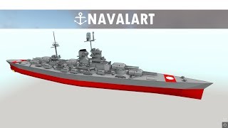 Naval Art  Custom German Battleship Showcase [upl. by Nylkaj]