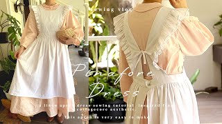 DIY Pinafore Dress 💫  DIY Cottagecore Apron Dress Sewing Tutorial 🌻 [upl. by Onder]