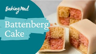 Battenberg Cake Recipe  Baking Mad [upl. by Seldan325]